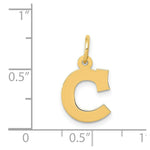Load image into Gallery viewer, 14K Yellow Gold Small Block Initial Letter C Charm Pendant

