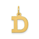 Load image into Gallery viewer, 14K Yellow Gold Small Block Initial Letter D Charm Pendant
