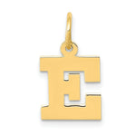 Load image into Gallery viewer, 14K Yellow Gold Small Block Initial Letter E Charm Pendant
