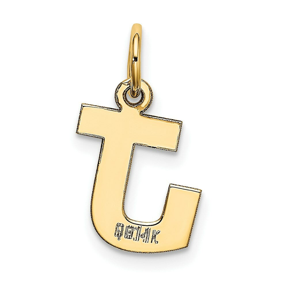 14K Yellow Gold Small Block Letter Initial J Charm Pendant