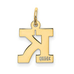 Load image into Gallery viewer, 14K Yellow Gold Small Block Initial Letter K Charm Pendant
