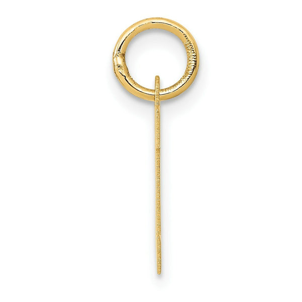 14K Yellow Gold Small Block Initial Letter M Charm Pendant
