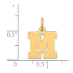 Load image into Gallery viewer, 14K Yellow Gold Small Block Initial Letter M Charm Pendant

