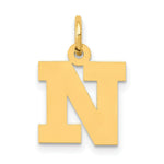 Load image into Gallery viewer, 14K Yellow Gold Small Block Initial Letter N Charm Pendant
