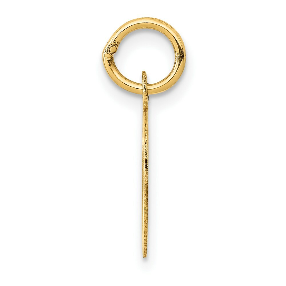 14K Yellow Gold Small Block Initial Letter O Charm Pendant