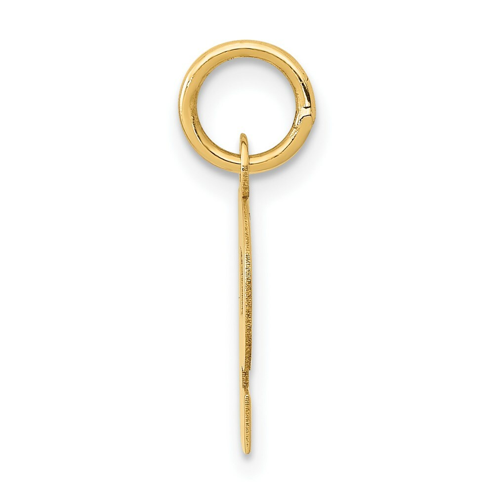 14K Yellow Gold Small Block Letter Initial P Charm Pendant
