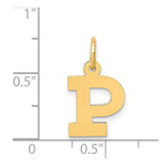 Load image into Gallery viewer, 14K Yellow Gold Small Block Letter Initial P Charm Pendant
