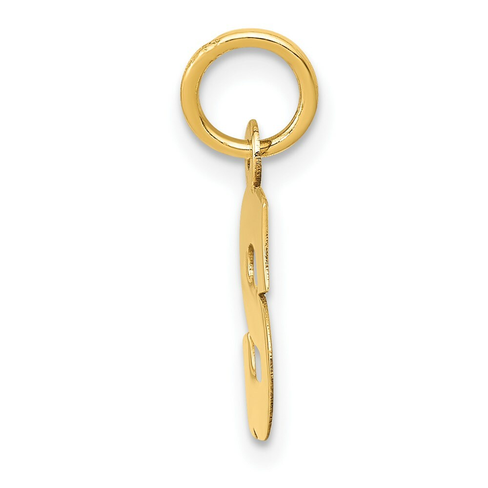 14K Yellow Gold Small Block Initial Letter S Charm Pendant