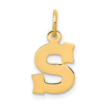Load image into Gallery viewer, 14K Yellow Gold Small Block Initial Letter S Charm Pendant
