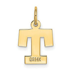 Load image into Gallery viewer, 14K Yellow Gold Small Block Initial Letter T Charm Pendant
