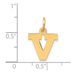 Load image into Gallery viewer, 14K Yellow Gold Small Block Initial Letter V Charm Pendant
