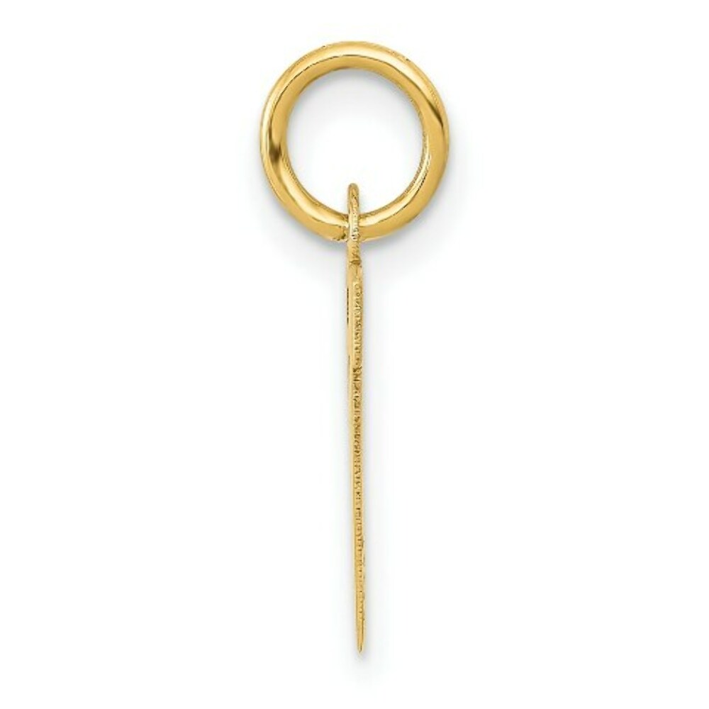 14K Yellow Gold Small Block Initial Letter W Charm Pendant