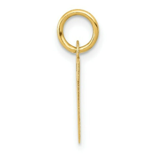 14K Yellow Gold Small Block Initial Letter W Charm Pendant