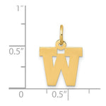 Load image into Gallery viewer, 14K Yellow Gold Small Block Initial Letter W Charm Pendant
