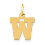 Load image into Gallery viewer, 14K Yellow Gold Small Block Initial Letter W Charm Pendant
