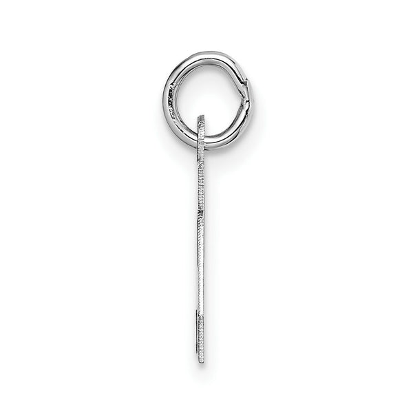 14K White Gold Small Block Initial Letter A Charm Pendant