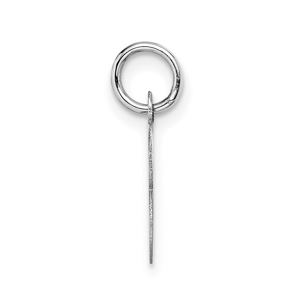 14K White Gold Small Block Initial Letter B Charm Pendant