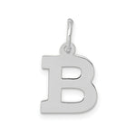 Load image into Gallery viewer, 14K White Gold Small Block Initial Letter B Charm Pendant
