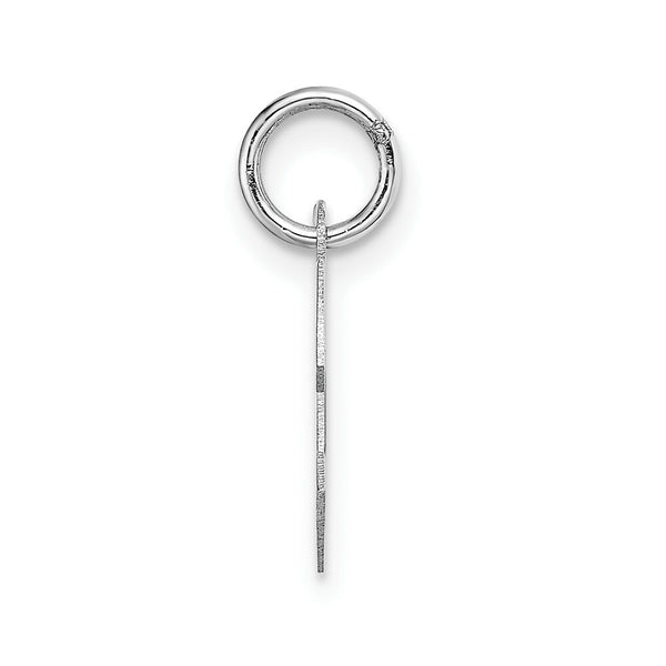 14K White Gold Small Block Initial Letter C Charm Pendant