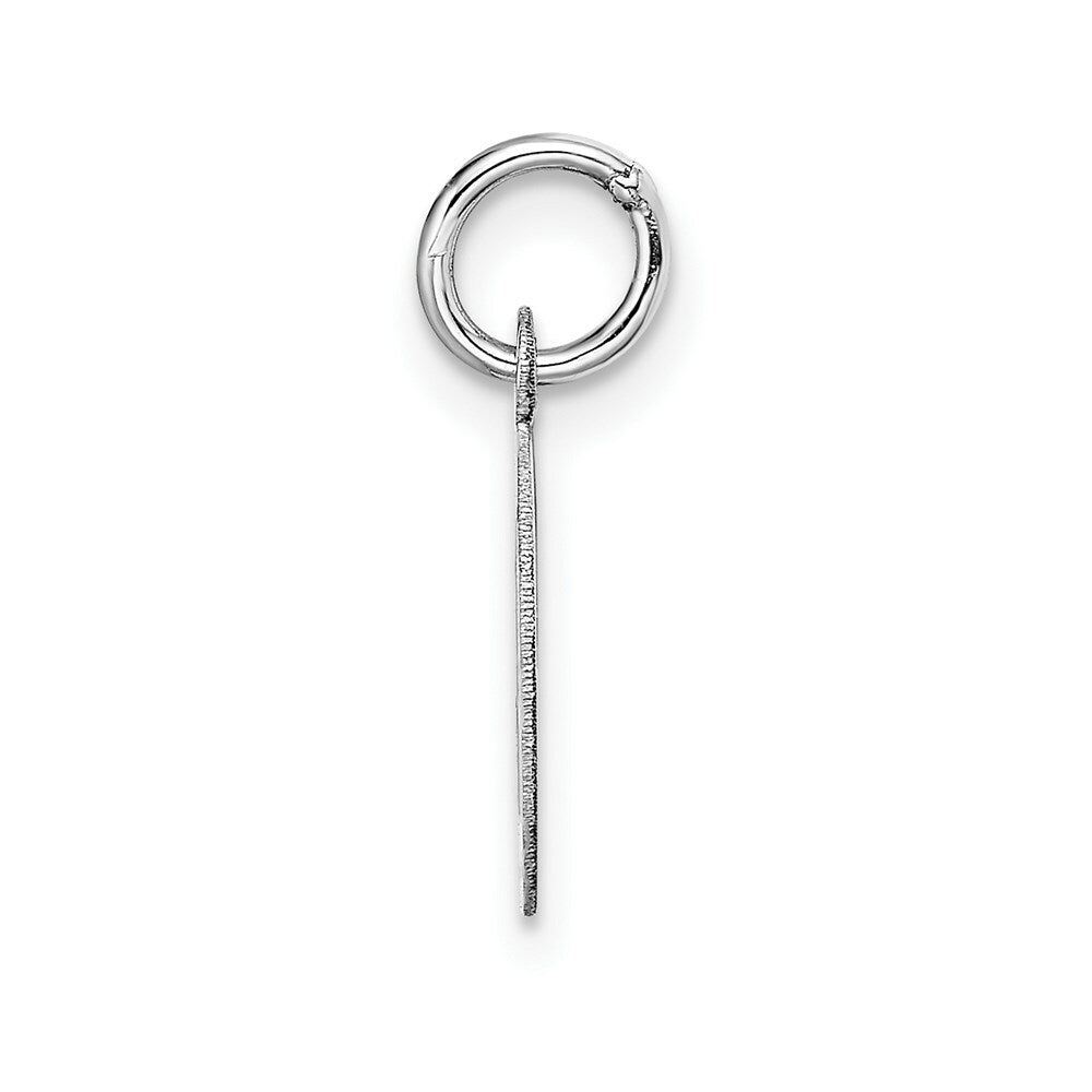 14K White Gold Small Block Letter Initial D Charm Pendant
