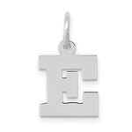 Load image into Gallery viewer, 14K White Gold Small Block Initial Letter E Charm Pendant
