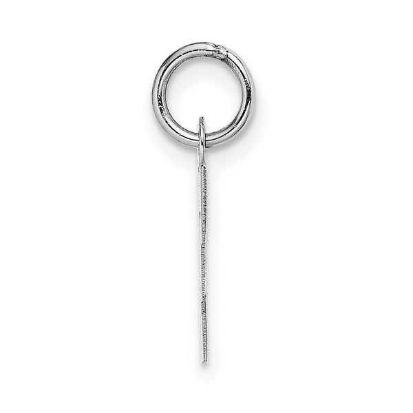 14K White Gold Small Block Initial Letter F Charm Pendant
