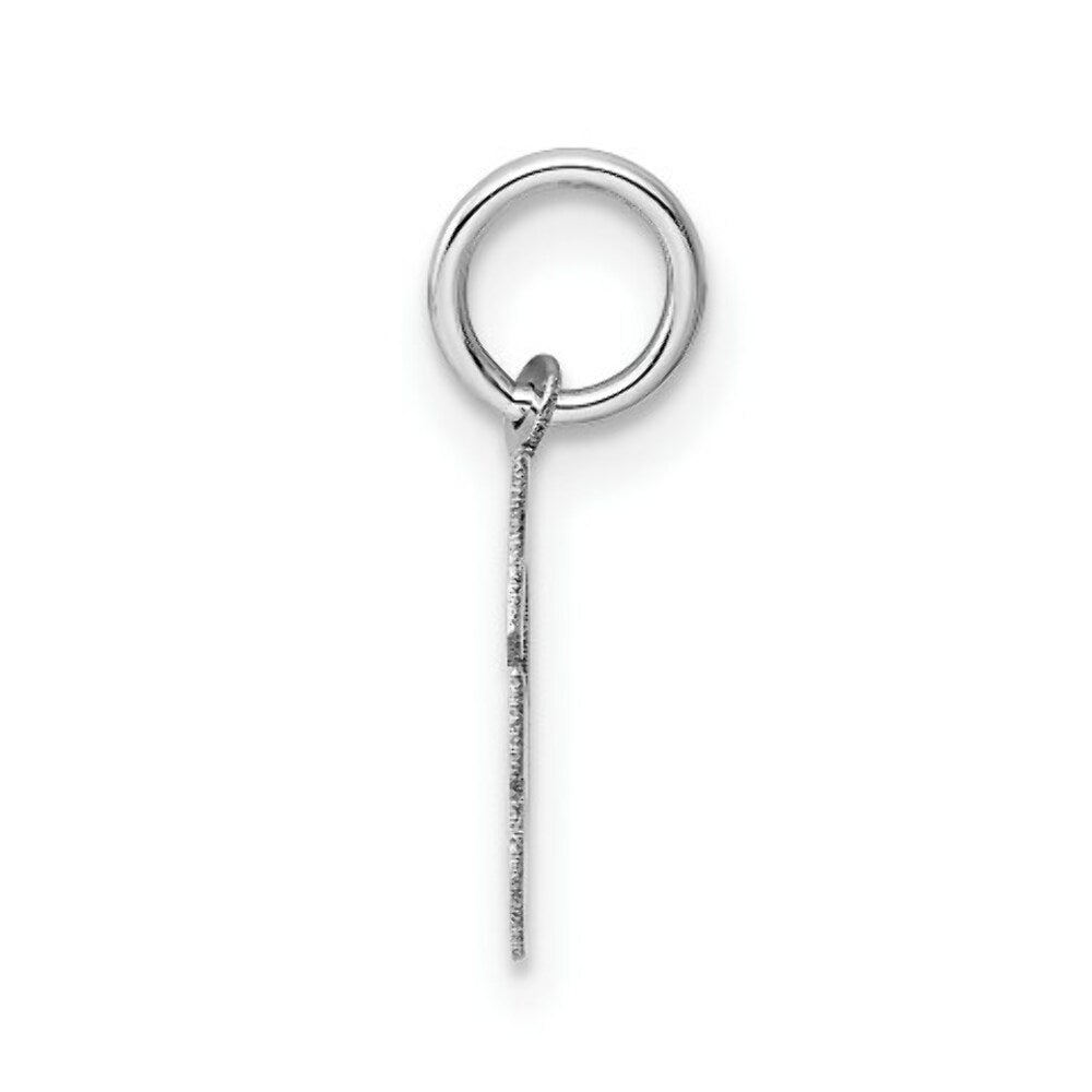 14K White Gold Small Block Initial Letter G Charm Pendant