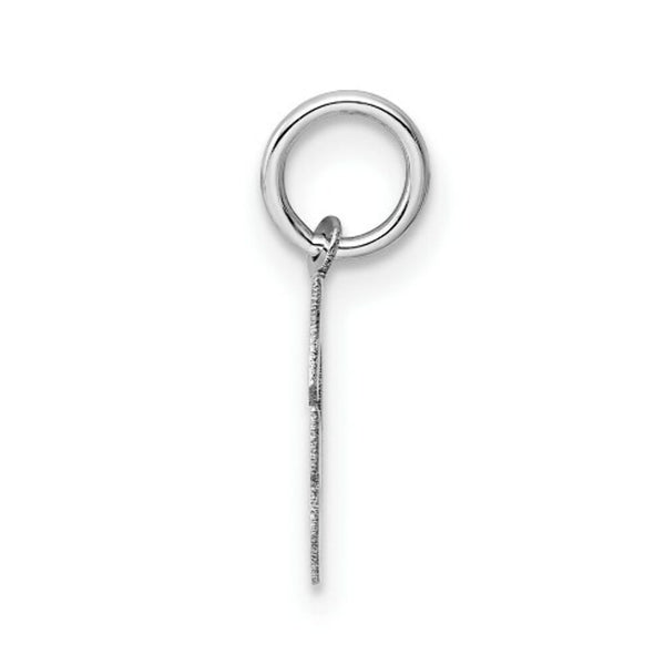 14K White Gold Small Block Initial Letter G Charm Pendant