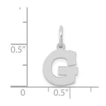 Load image into Gallery viewer, 14K White Gold Small Block Initial Letter G Charm Pendant
