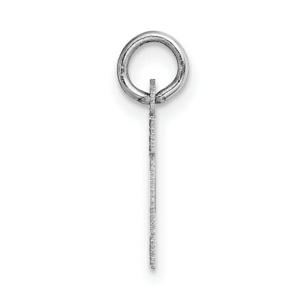 14K White Gold Small Block Initial Letter H Charm Pendant