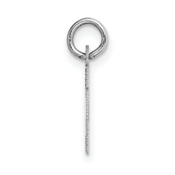 14K White Gold Small Block Initial Letter H Charm Pendant