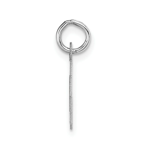 14K White Gold Small Block Initial Letter J Charm Pendant