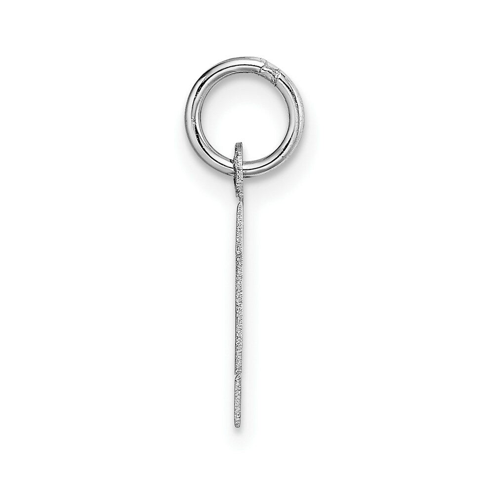 14K White Gold Small Block Initial Letter K Charm Pendant