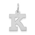 Load image into Gallery viewer, 14K White Gold Small Block Initial Letter K Charm Pendant
