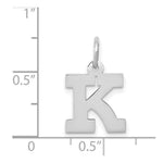 Load image into Gallery viewer, 14K White Gold Small Block Initial Letter K Charm Pendant
