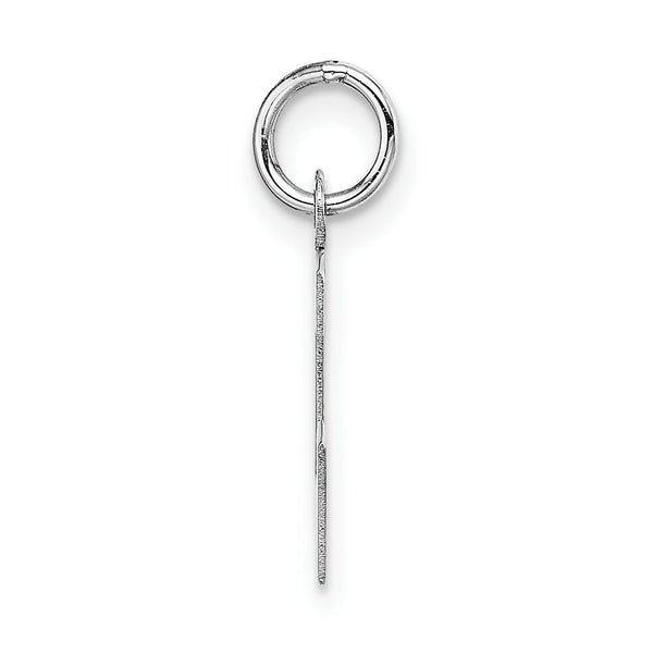 14K White Gold Small Block Initial Letter L Charm Pendant