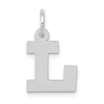 Load image into Gallery viewer, 14K White Gold Small Block Initial Letter L Charm Pendant
