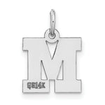 Load image into Gallery viewer, 14K White Gold Small Block Initial Letter M Charm Pendant
