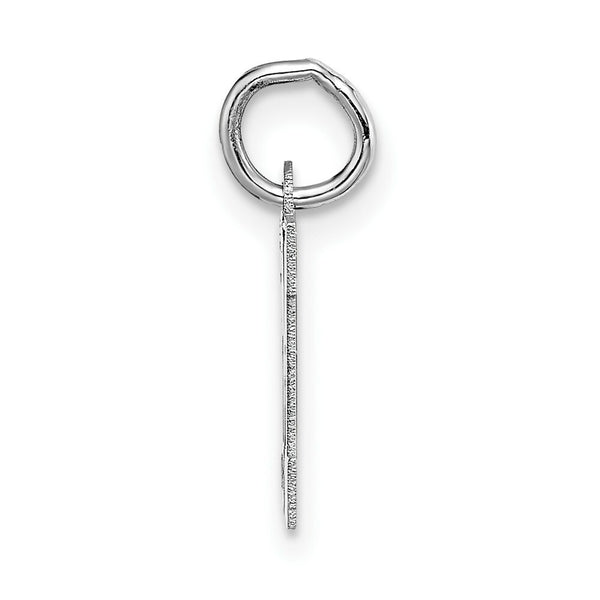 14K White Gold Small Block Initial Letter M Charm Pendant