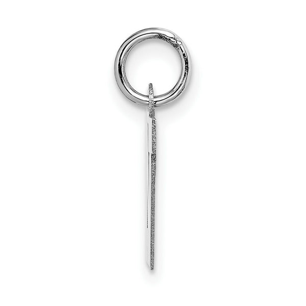 14K White Gold Small Block Initial Letter N Charm Pendant