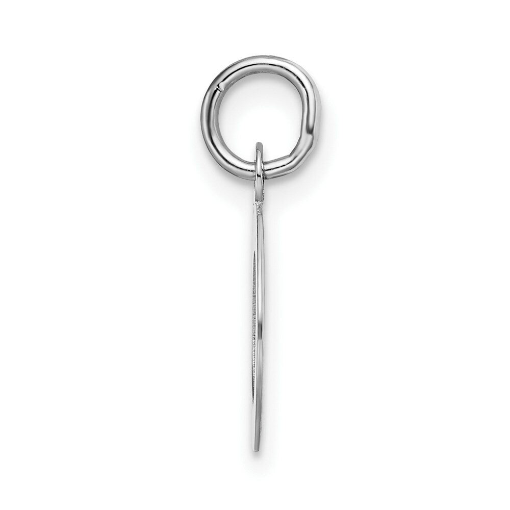 14K White Gold Small Block Letter Initial O Charm Pendant