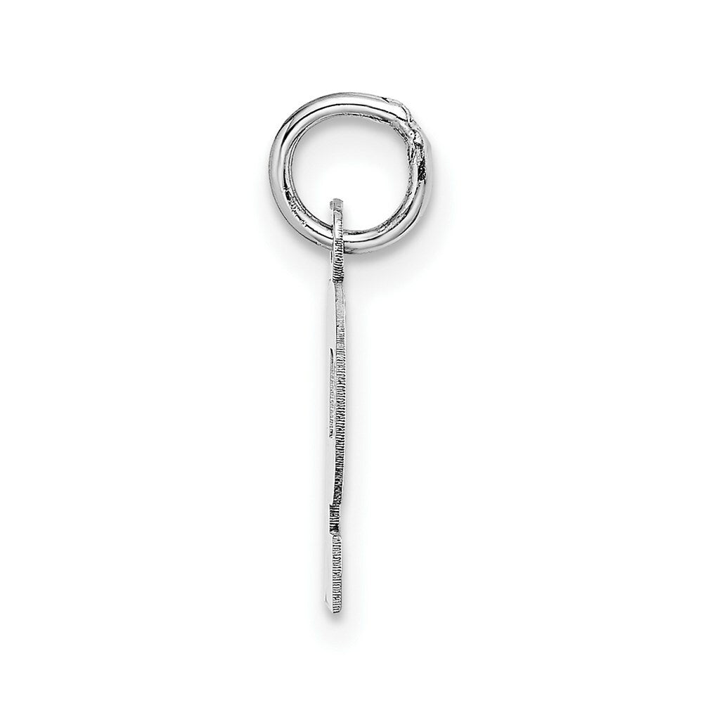 14K White Gold Small Block Initial Letter P Charm Pendant