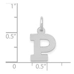 Load image into Gallery viewer, 14K White Gold Small Block Initial Letter P Charm Pendant
