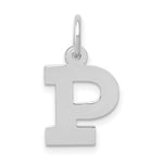 Load image into Gallery viewer, 14K White Gold Small Block Initial Letter P Charm Pendant
