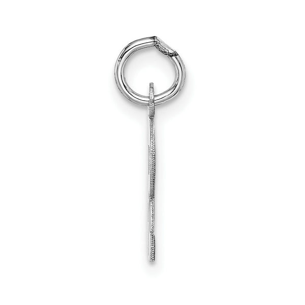 14K White Gold Small Block Initial Letter R Charm Pendant