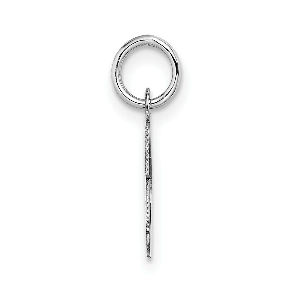 14K White Gold Small Block Initial Letter S Charm Pendant