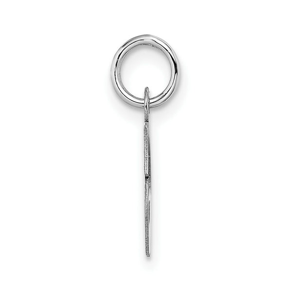 14K White Gold Small Block Initial Letter S Charm Pendant