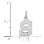 Load image into Gallery viewer, 14K White Gold Small Block Initial Letter S Charm Pendant
