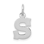 Load image into Gallery viewer, 14K White Gold Small Block Initial Letter S Charm Pendant
