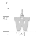 Load image into Gallery viewer, 14K White Gold Small Block Initial Letter W Charm Pendant
